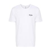Moschino Logo Print Crew Neck T-shirts och Polos White, Herr