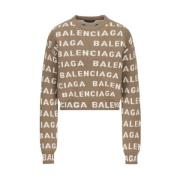 Balenciaga Beige Sweaters med 5.0cm Brätte Beige, Dam