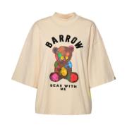 Barrow Turtledove Cropped Jersey T-Shirt Beige, Dam