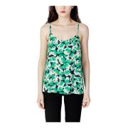 Jacqueline de Yong Grön Print V-Hals T-Shirt Green, Dam