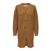 Jacqueline de Yong Brun V-ringad Cardigan Brown, Dam