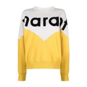 Isabel Marant Étoile Gul Tröja med Houston Sweatshirt Stil Yellow, Dam