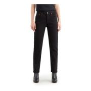 Levi's Svarta enfärgade jeans med dragkedja och knappstängning Black, ...