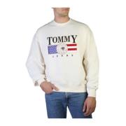 Tommy Hilfiger Logodekorerad Bomullssweatshirt White, Herr