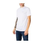 Armani Exchange Vit kortärmad T-shirt för män White, Herr