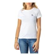 Calvin Klein Jeans Vit Tryckt T-shirt för Kvinnor White, Dam