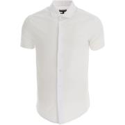 Emporio Armani Vit T-shirt med knappstängning och präglad örn White, H...
