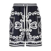 Dolce & Gabbana Tryckta twill bermuda shorts Blue, Herr