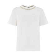 Fabiana Filippi Bomull T-shirt med Svampkrage White, Dam