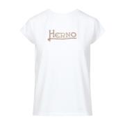 Herno T-shirt med tryckt logga White, Dam