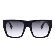 Fendi Glamorösa fyrkantiga solglasögon med guldlogga Black, Unisex