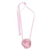 Prada Rosa Sammet Choker med Tonal Satinblomma Pink, Dam