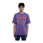 Dsquared2 Bomull T-shirt med Framsida Tryck Purple, Herr