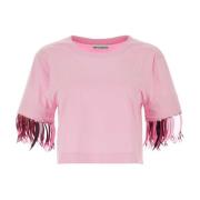 Paco Rabanne Rosa Bomull T-shirt Pink, Dam
