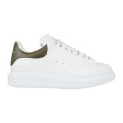Alexander McQueen Vita Khaki Läder Sneakers White, Herr