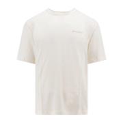 Palm Angels Vit Linne Crew-neck T-shirt White, Herr