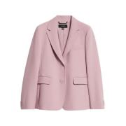 Max Mara Weekend Feminin Rosa Blazer med Klassisk Reverskrage Pink, Da...