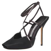 Manolo Blahnik Pre-owned Pre-owned Laeder sandaler Black, Dam