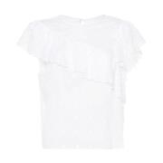 Isabel Marant Étoile Vit Ekologisk Bomull Rynkad T-shirt White, Dam