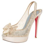 Christian Louboutin Pre-owned Pre-owned Spets sandaler Beige, Dam