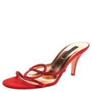 Sergio Rossi Pre-owned Pre-owned Satin sandaler Red, Dam