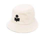 Isabel Marant Vit hatt med broderat främre logotyp Beige, Dam