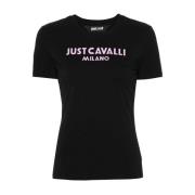 Just Cavalli Stilfullt Logo T-Shirt för Kvinnor Black, Dam