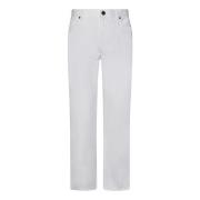 Balmain Vita Straight-Leg Jeans med Logobrodyr White, Herr