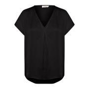 Soaked in Luxury Feminin kortärmad topp Black, Dam