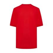 Kiton Röd Bomull T-Shirt - Kortärmad Crew Neck Red, Herr