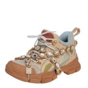 Gucci Vintage Pre-owned Laeder sneakers Beige, Dam