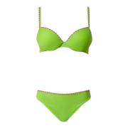 Twinset Grönt Lurex Bikini Set Green, Dam