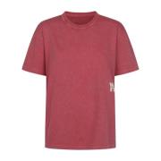 Alexander Wang Essential Logo T-shirt med Bundet Hals Red, Dam
