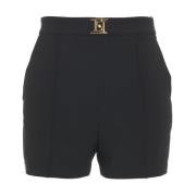 Elisabetta Franchi Shorts med logodetaljer Black, Dam