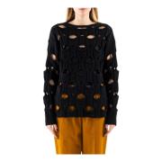 Tela Round-neck Knitwear Black, Dam