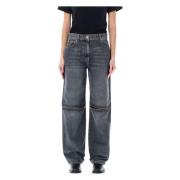 JW Anderson Bootcut Jeans med Knäskärningar Gray, Dam