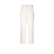 JW Anderson Vita Bomullsbyxor med Cargo Fickor White, Herr