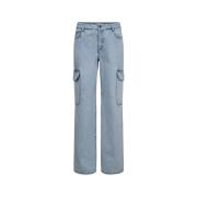 Designers Remix Cargo Stil Fickor Jeans Blue, Dam