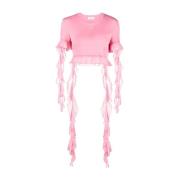 Blumarine T-shirt med volanger Pink, Dam