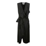 Victoria Beckham Midi Trench Klänning Black, Dam