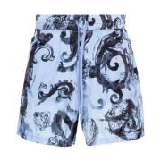 Versace Jeans Couture Vattenfärg Couture Shorts Blue, Herr