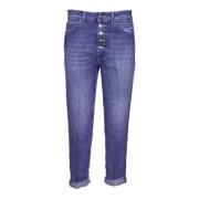 Dondup Blå Denim Jeans med Juvelknapp Blue, Dam