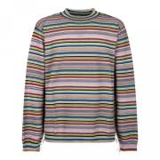 Maison Margiela Randig Stickad Tröja med Långa ärmar Multicolor, Herr