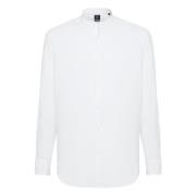 Boggi Milano Linneskjorta med Kor-krage, Regular Fit White, Herr