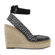 Balmain Alex Monogram wedge espadrilles Black, Dam