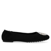 Tory Burch Svart Mocka Claire Ballerina Black, Dam