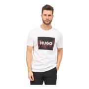 Hugo Boss Herr Regular Fit T-shirt med Flamgrafik White, Herr