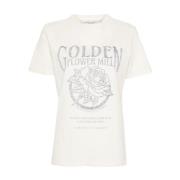 Golden Goose Sliten Logo Print T-shirts och Polos White, Dam