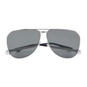 Saint Laurent Silver Aviator Solglasögon med Sidologo Gray, Herr