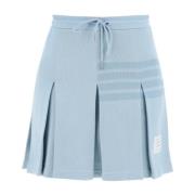 Thom Browne Stickad 4 Bar Plisserad Kjol Blue, Dam